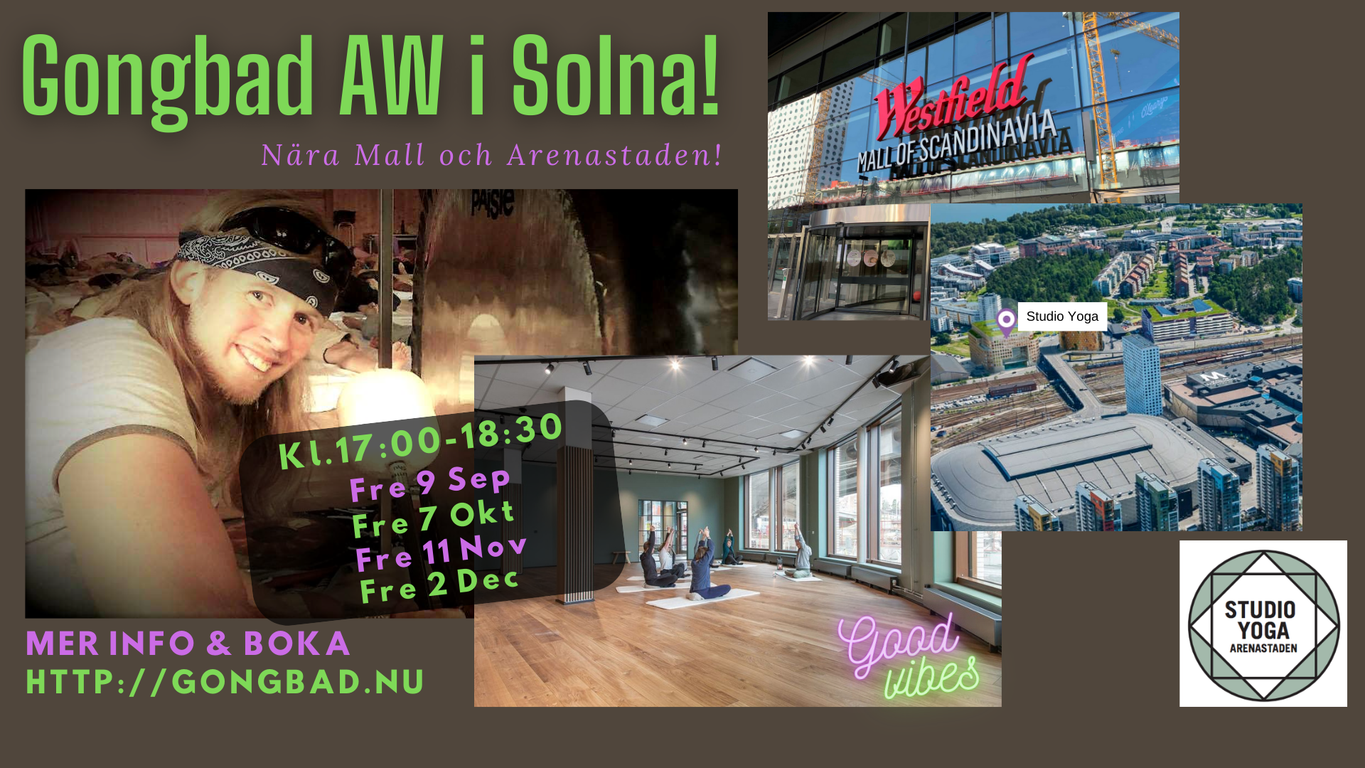 Gongbad på Studio Yoga Arenastaden i Solna!